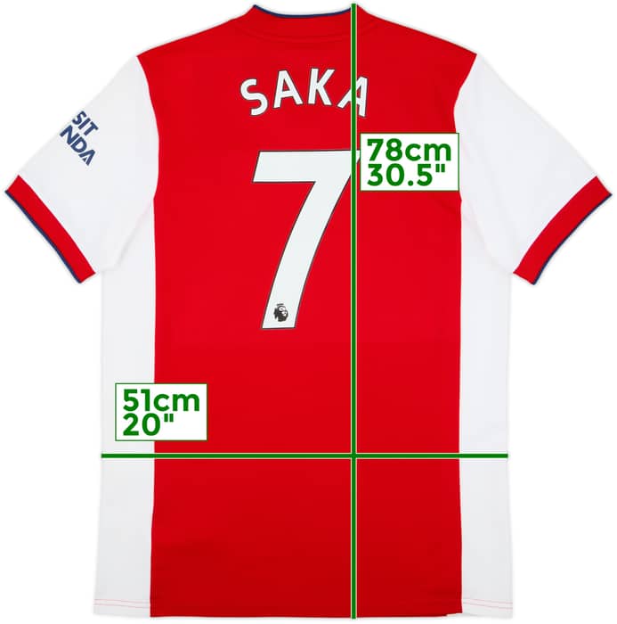 2021-22 Arsenal Home Shirt Saka #7 - 8/10 - (L)
