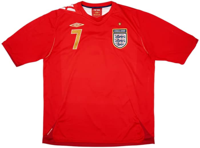 2006-08 England Away Shirt Beckham #7 - 6/10 - (XL)