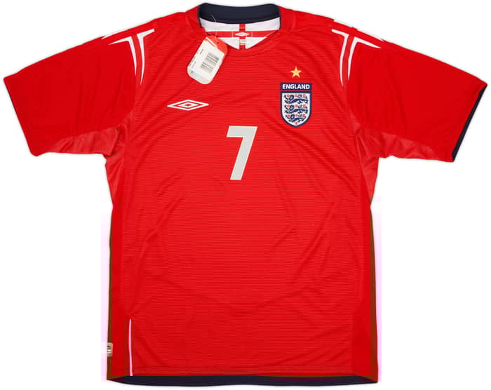 2004-06 England Away Shirt Beckham #7 (M)