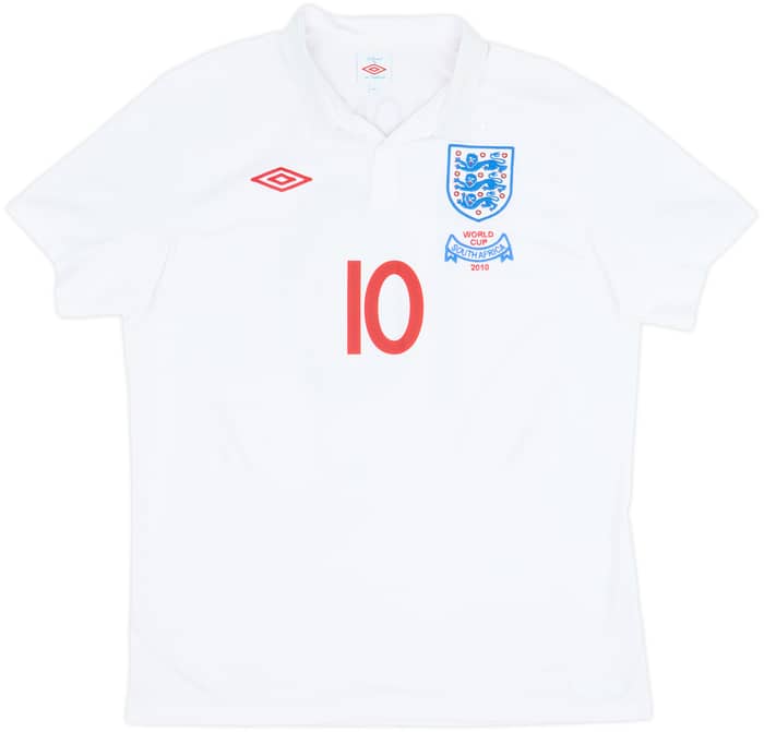 2009-10 England 'World Cup South Africa 2010' Home Shirt Rooney #10 - 8/10 - (XL)