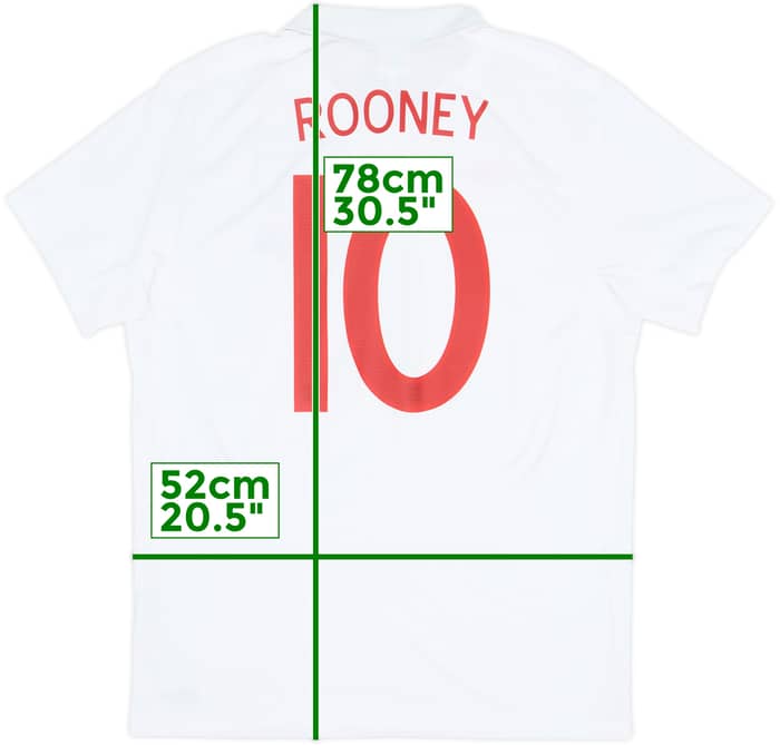 2009-10 England 'World Cup South Africa 2010' Home Shirt Rooney #10 - 8/10 - (XL)