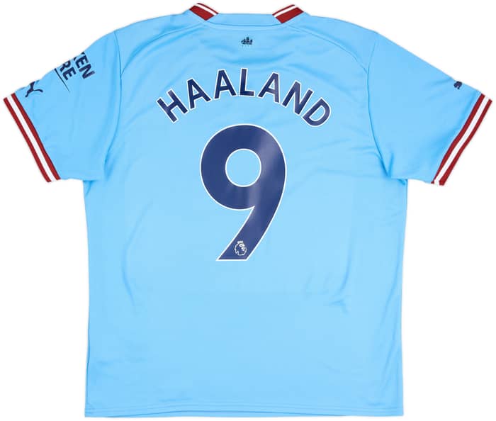 2022-23 Manchester City Home Shirt Haaland #9 - 8/10 - (L)