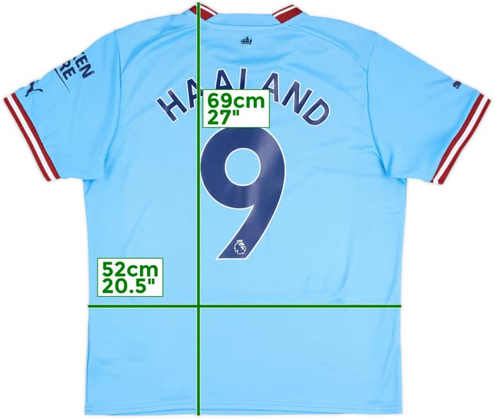 2022-23 Manchester City Home Shirt Haaland #9 - 8/10 - (L)