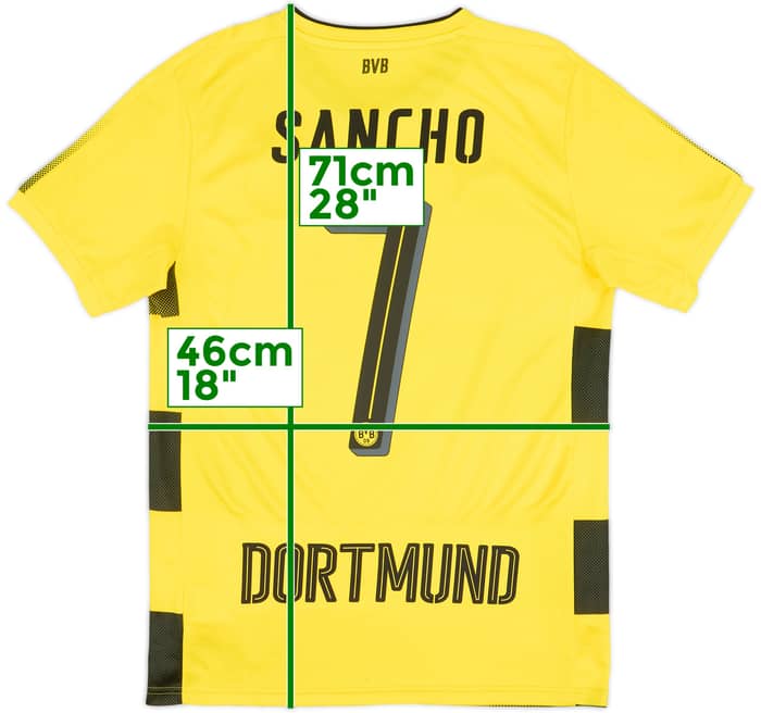 2017-18 Borussia Dortmund Home Shirt Sancho #7 - 8/10 - (S)