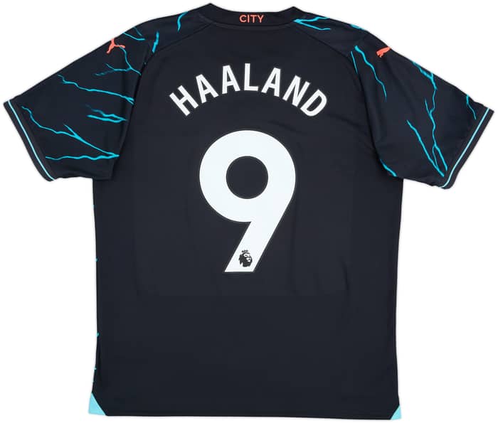 2023-24 Manchester City Third Shirt Haaland #9 - 8/10 - (L)