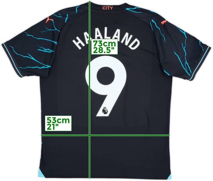 2023-24 Manchester City Third Shirt Haaland #9 - 8/10 - (L)
