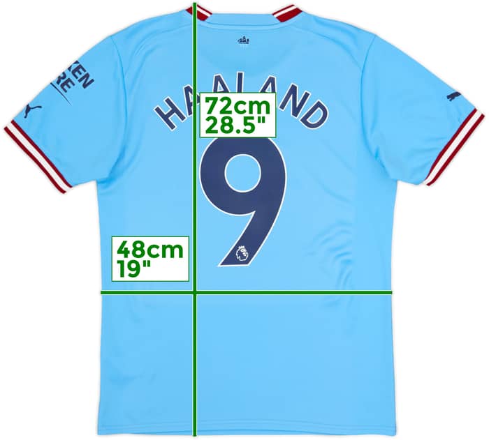 2022-23 Manchester City Home Shirt Haaland #9 - 7/10 - (M)