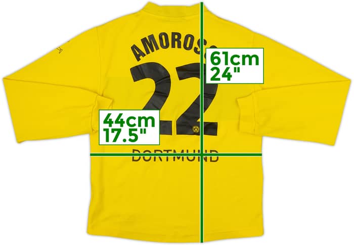 2002-03 Borussia Dortmund Home L/S Shirt Amoroso #22 - 5/10 - (M.Boys)