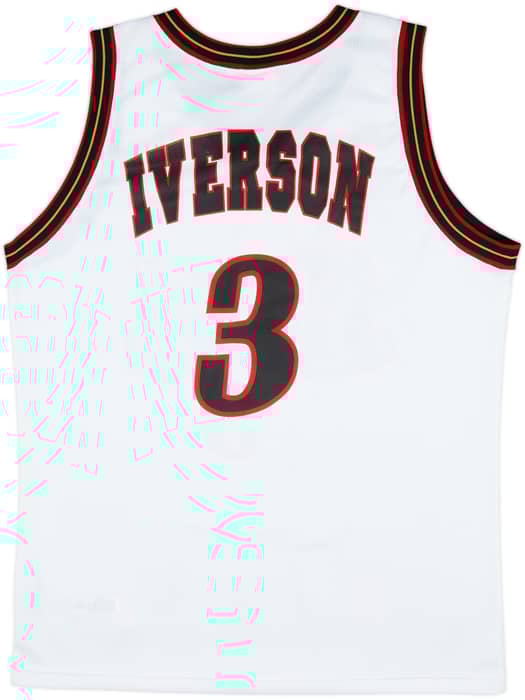 1997-00 Philadelphia 76ers Iverson #3 Champion Home Jersey - 8/10 - (XL)