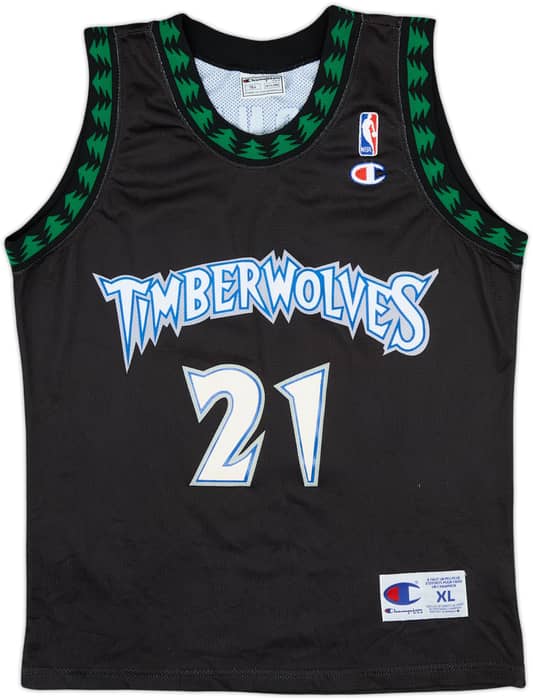 1997-07 Minnesota Timberwolves Garnett #21 Champion Alternate Jersey - 6/10 - (XL.Boys)