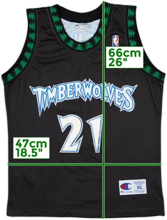 1997-07 Minnesota Timberwolves Garnett #21 Champion Alternate Jersey - 6/10 - (XL.Boys)