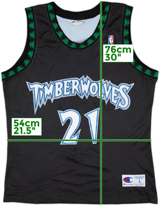 1997-07 Minnesota Timberwolves Garnett #21 Champion Alternate Jersey - 6/10 - (L)