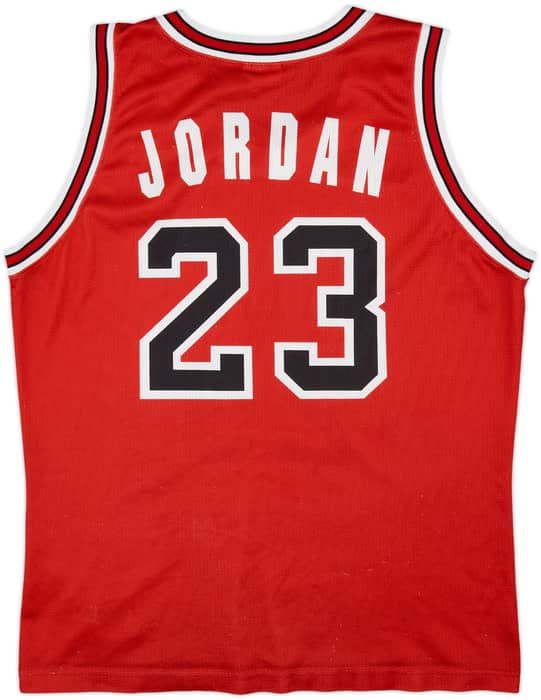 1991-98 Chicago Bulls Jordan #23 Champion Away Jersey - 4/10 - (L)