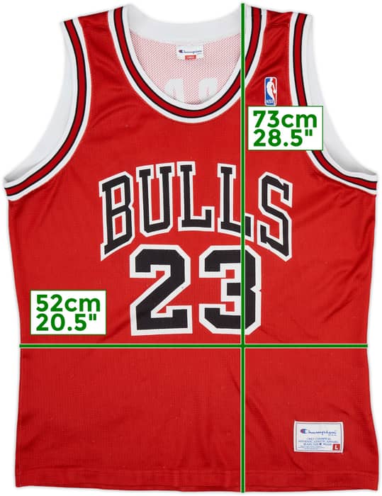 1991-98 Chicago Bulls Jordan #23 Champion Away Jersey - 4/10 - (L)