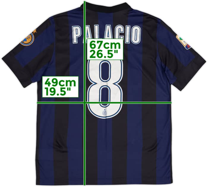 2013-14 Inter Milan Home Shirt Palacio #8 - 7/10 - (XL.Boys)
