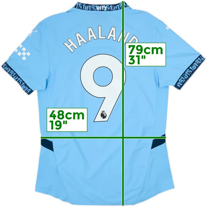 2024-25 Manchester City Authentic Home Shirt Haaland #9 - 7/10 - (M)
