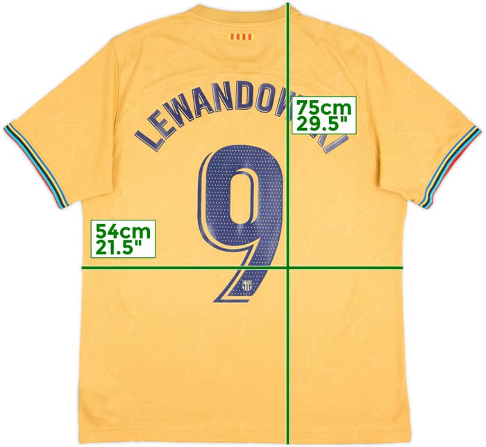 2022-23 Barcelona Away Shirt Lewandowski #9 - 8/10 - (L)