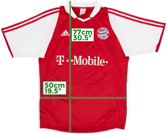 2003-04 Bayern Munich Squad Signed Home Shirt - 6/10 - (S)