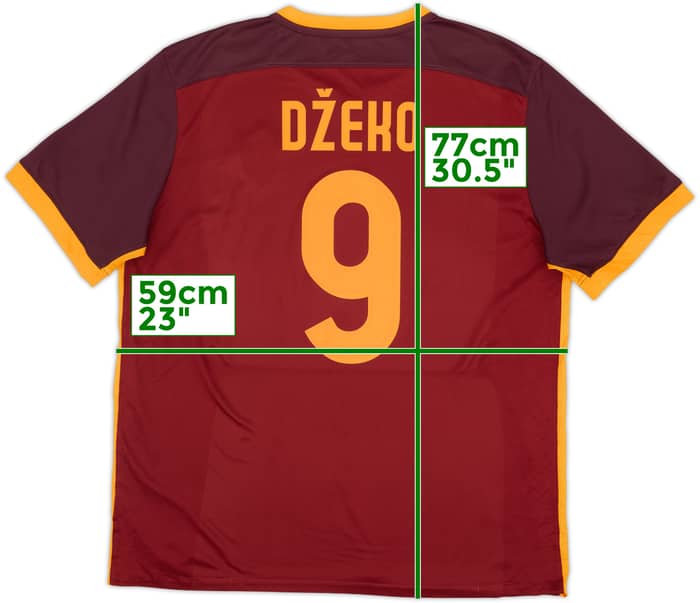 2015-16 Roma Home Shirt Dzeko #9 - 8/10 - (XL)