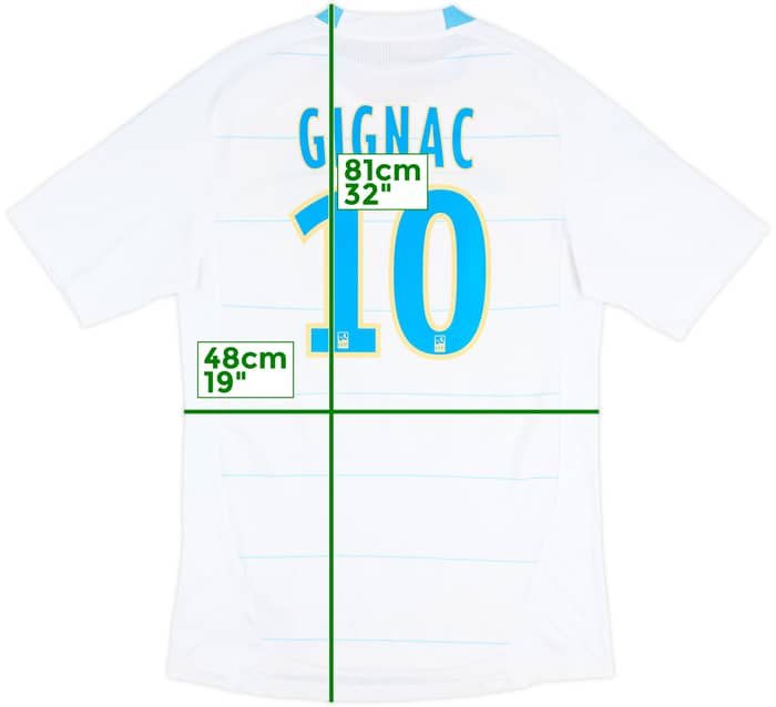 2010-11 Olympique Marseille Home Shirt Gignac #10 - 5/10 - (M)