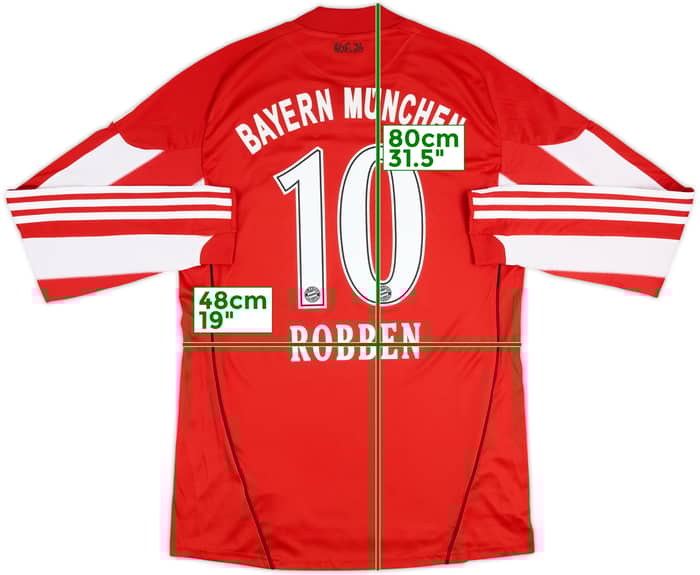 2010-11 Bayern Munich Home L/S Shirt Robben #10 - 6/10 - (M)