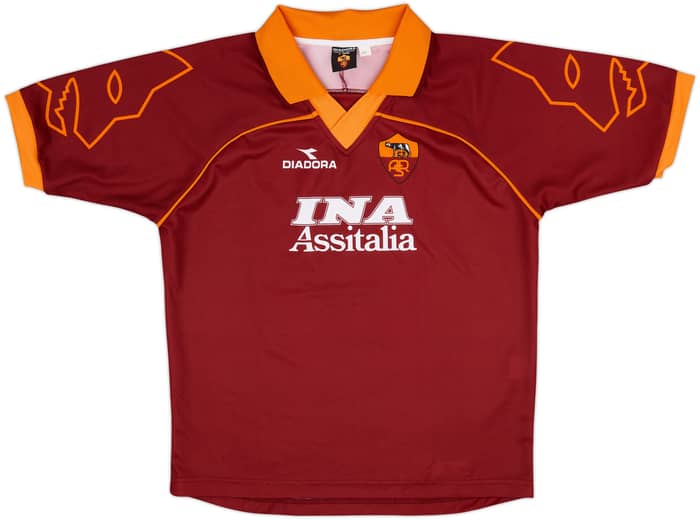 1999-00 Roma Basic Home Shirt - 9/10 - (XL.Boys)