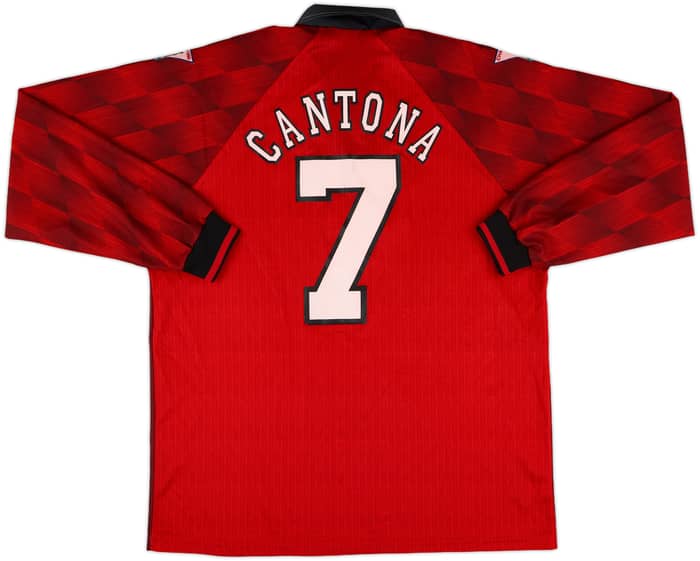 1996-98 Manchester United Home L/S Shirt Cantona #7 - 7/10 - (XL)