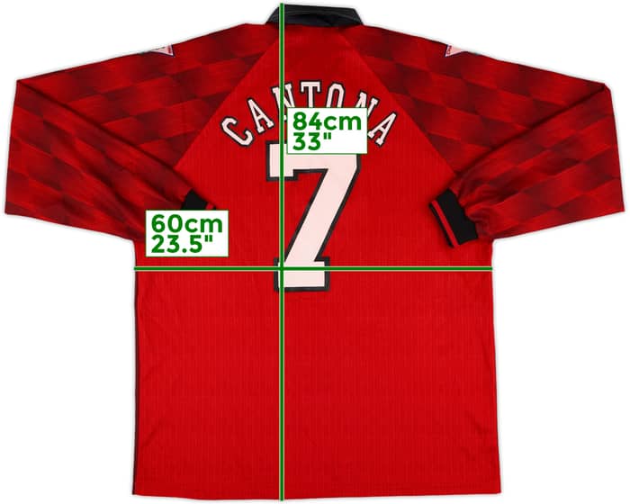1996-98 Manchester United Home L/S Shirt Cantona #7 - 7/10 - (XL)