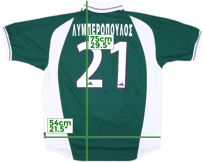 2002-03 Panathinaikos Home Shirt Liberopoulos #21 - 8/10 - (XL)