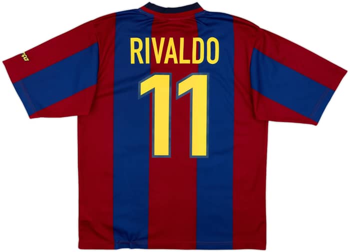 1998-00 Barcelona Basic Home Shirt Rivaldo #11 - 8/10 - (M)