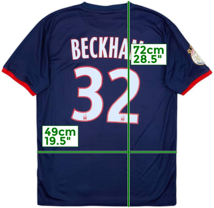 2013-14 Paris Saint-Germain Home Shirt Beckham #32 - 7/10 - (M)