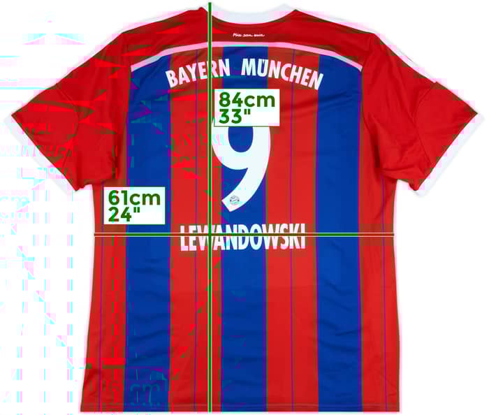 2014-15 Bayern Munich Home Shirt Lewandowski #9 - 8/10 - (3XL)