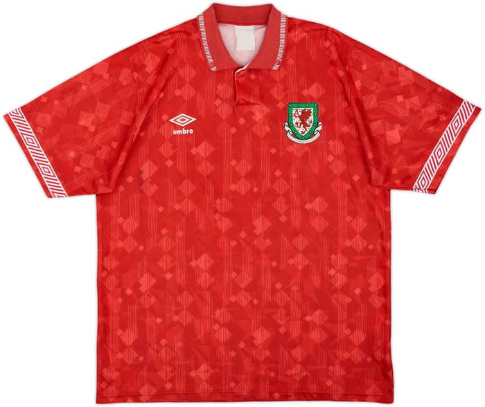 1990-92 Wales Home Shirt - 8/10 - (XL)