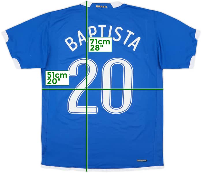 2006-07 Brazil Away Shirt Baptista #20 - 6/10 - (M)