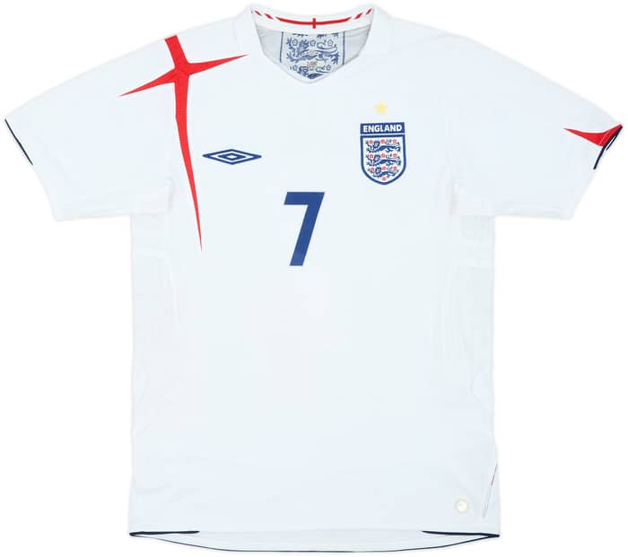 2005-07 Inglaterra Local Camiseta Beckham #7 - 6/10 - (S)
