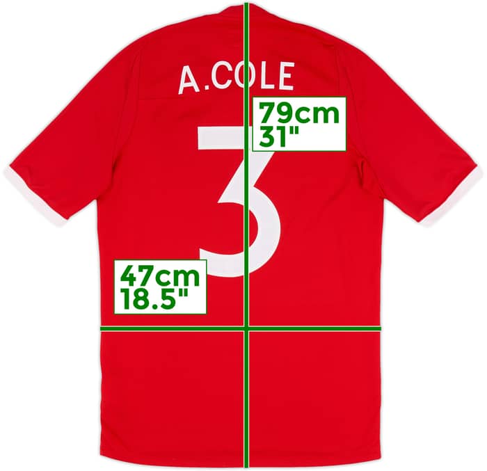 2010-11 England Away Shirt A.Cole #3 - 8/10 - (M)