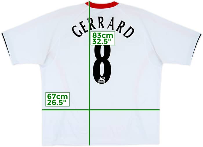 2005-06 Liverpool Away Shirt Gerrard #8 - 8/10 - (XXL)