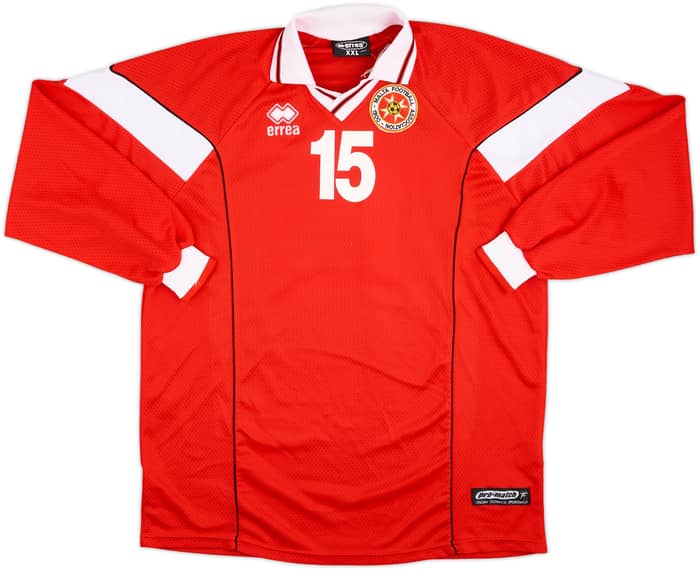 2001 Malta Match Issue Home L/S Shirt #15 (Camilleri)