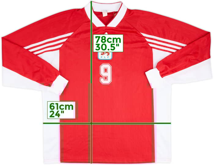 1999 Luxembourg Match Worn Home L/S Shirt #9 (Laurent Deville)