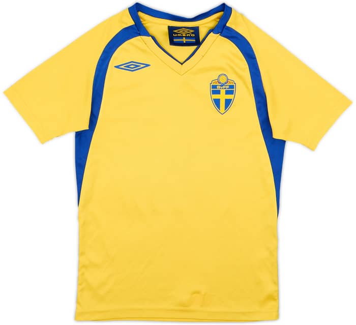 Camiseta de local de Suecia 2007-09 Ibrahimovic #10 - 8/10 - (Niños S)