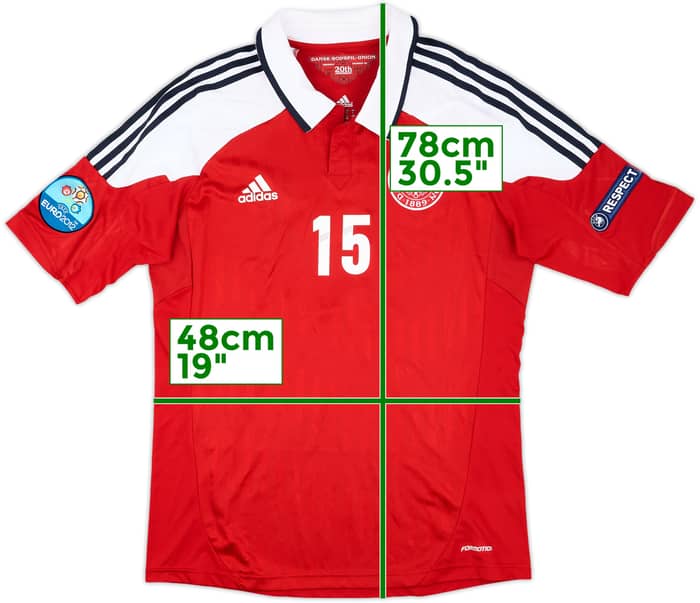 2012 Denmark Player Issue Euro 2012 Home Shirt #15 - 7/10 - (L)