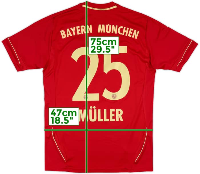 2011-13 Bayern Munich Home Shirt Muller #25 - 7/10 - (XL.Boys)