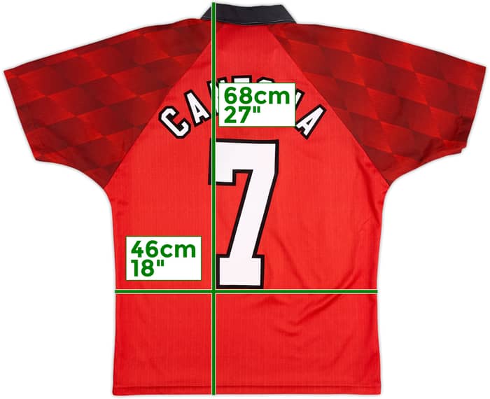 1996-98 Manchester United Home Shirt Cantona #7 - 9/10 - (15-16 Years)