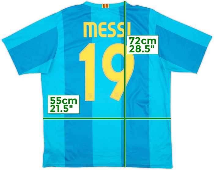 Camiseta básica de visitante del Barcelona 2007-09 Messi #19 - 6/10 - (L)