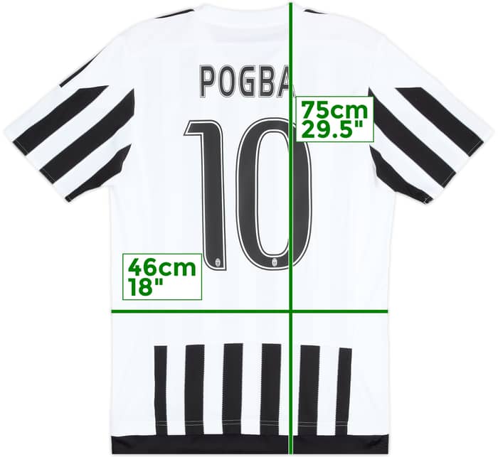 2015-16 Juventus Home Shirt Pogba #10 - 8/10 - (M)