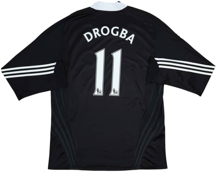 Camiseta de visitante versión jugador L/S del Chelsea 2008-09 Drogba #11 - 8/10 - (XL)