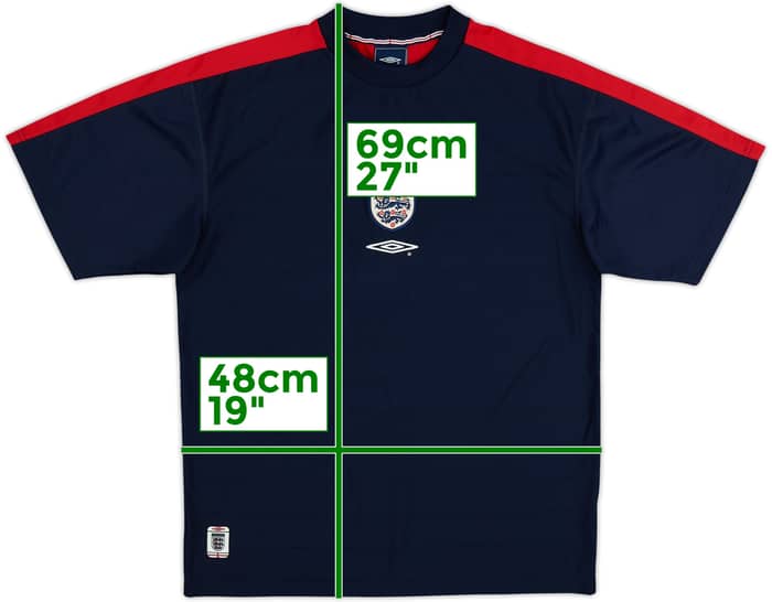 2000-02 Inglaterra Umbro Camiseta de entrenamiento - 8/10 - (M)