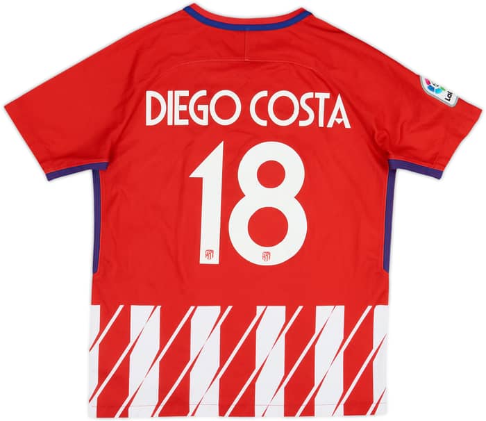 2017-18 Atletico Madrid Home Shirt Diego Costa #18 - 6/10 - (XL.Boys)
