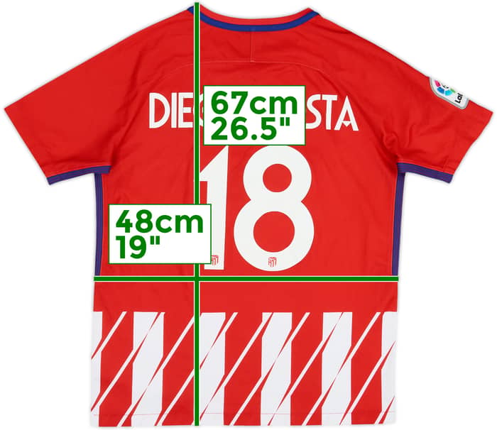 2017-18 Atletico Madrid Home Shirt Diego Costa #18 - 6/10 - (XL.Boys)