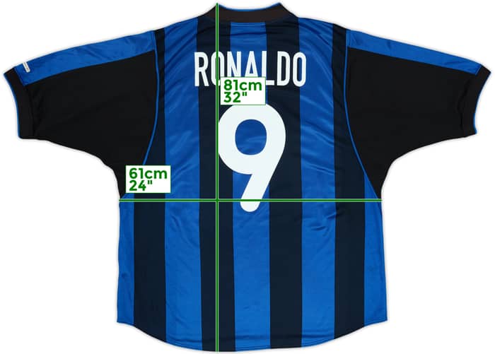 2000-01 Inter Milan Home Shirt Ronaldo #9 - 6/10 - (XXL)